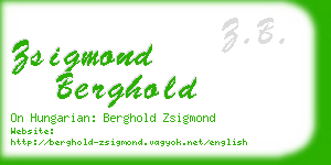zsigmond berghold business card